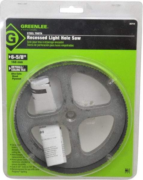 Greenlee - 6-5/8" Diam, 7/8" Cutting Depth, Hole Saw - High Speed Steel Saw - First Tool & Supply