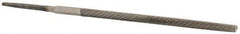 Value Collection - 4" Long, Second Cut, Round American-Pattern File - Double Cut, Tang - First Tool & Supply