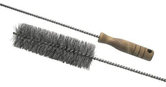 Schaefer Brush - 3" Diam, 6" Bristle Length, Boiler & Furnace Fiber Brush - Standard Wood Handle, 42" OAL - First Tool & Supply