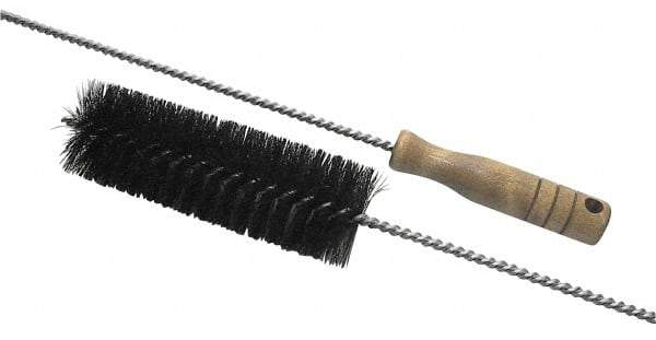 Schaefer Brush - 3" Diam, 6" Bristle Length, Boiler & Furnace Fiber & Hair Brush - Standard Wood Handle, 27" OAL - First Tool & Supply