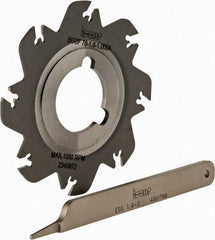 Iscar - Arbor Hole Connection, 0.049" Cutting Width, 0.7" Depth of Cut, 3" Cutter Diam, 1" Hole Diam, 8 Tooth Indexable Slotting Cutter - SGSF Toolholder, GSFN, GSFU Insert - First Tool & Supply