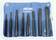 8-Pc. Punch & Chisel Set; includes 3 Punches; 1center punch; 1 solid punch; 3 cold chisels - First Tool & Supply