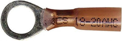 Value Collection - 22-18 AWG Partially Insulated Crimp Connection Circular Ring Terminal - 3/8" Stud, Copper Contact - First Tool & Supply