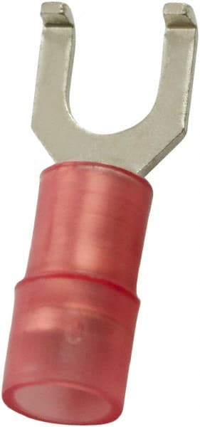 Value Collection - #6 Stud, 22 to 16 AWG Compatible, Partially Insulated, Crimp Connection, Flanged Fork Terminal - First Tool & Supply