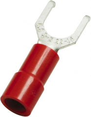 Value Collection - #6 Stud, 22 to 16 AWG Compatible, Partially Insulated, Flanged Fork Terminal - First Tool & Supply