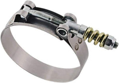 IDEAL TRIDON - 4-1/2 to 4-13/16" Hose, 3/4" Wide, T-Bolt Spring Loaded Clamp - 4-1/2 to 4-13/16" Diam, Stainless Steel - First Tool & Supply