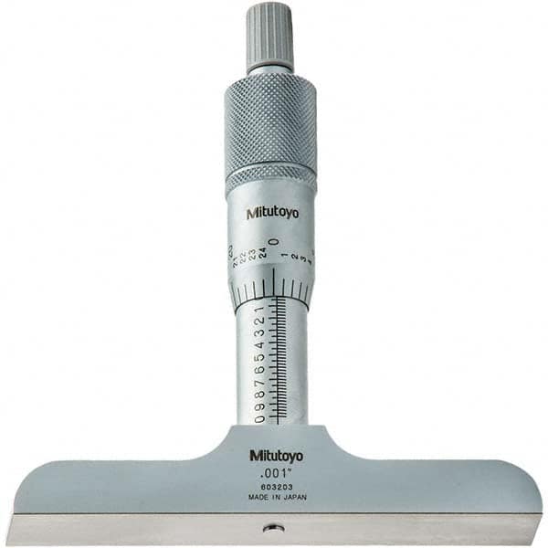 Mitutoyo - Mechanical Depth Micrometers Minimum Measurement (Inch): 0 Minimum Measurement (Decimal Inch): 0 - First Tool & Supply