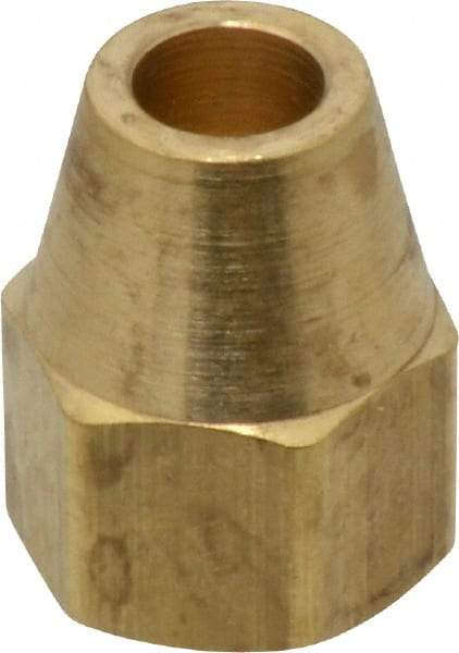 Parker - 1/4" Tube OD, 45° Brass Flared Tube Short Nut - 7/16-20 UNF, Flare Ends - First Tool & Supply