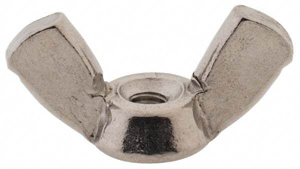 Value Collection - M3x0.50 Metric Coarse, Stainless Steel Standard Wing Nut - Grade 18-8, Austenitic Grade A2, 20mm Wing Span, 10mm Wing Span - First Tool & Supply