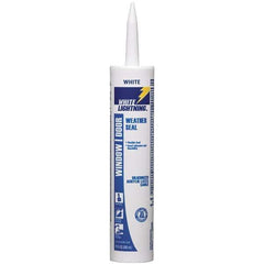 White Lightning - 10 oz Cartridge White Acrylic & Silicone Hybrid Caulk - -30 to 180°F Operating Temp, 12 min Tack Free Dry Time, Series 30060 - First Tool & Supply