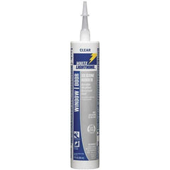 White Lightning - 10 oz Cartridge Clear RTV Silicone Joint Sealant - -80 to 450°F Operating Temp, 30 min Tack Free Dry Time, 24 hr Full Cure Time - First Tool & Supply