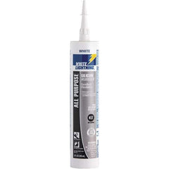 White Lightning - 10 oz Cartridge White RTV Silicone Joint Sealant - -80 to 400°F Operating Temp, 30 min Tack Free Dry Time, 24 hr Full Cure Time - First Tool & Supply