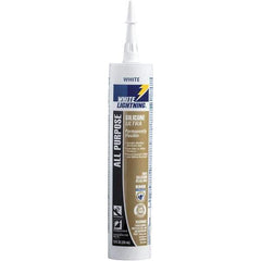 White Lightning - 10 oz Cartridge White RTV Silicone Caulk - 150°F Max Operating Temp - First Tool & Supply