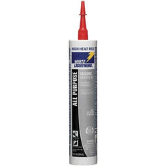 White Lightning - 10 oz Cartridge Red RTV Silicone Joint Sealant - -80 to 400°F Operating Temp, 30 min Tack Free Dry Time, 24 hr Full Cure Time - First Tool & Supply