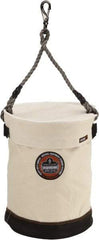 Ergodyne - 1 Pocket White Canvas Bucket Tool Organizer - 12-1/2" Wide x 12-1/2" Deep x 17" High - First Tool & Supply