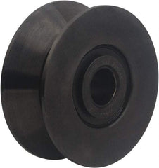 Accurate Bushing - 25mm Bore, 110mm Roller Diam x 44mm Width, Carbon Steel V-Grooved Yoke Roller - 63,600 N Dynamic Load Capacity, 46mm Overall Width - First Tool & Supply