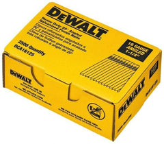 DeWALT - 16 Gauge 1-1/4" Long Finishing Nails for Power Nailers - Grade 2 Steel, Galvanized Finish, Angled Stick Collation - First Tool & Supply