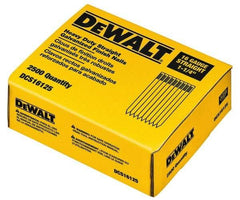 DeWALT - 16 Gauge 1-1/4" Long Finishing Nails for Power Nailers - Grade 2 Steel, Galvanized Finish, Straight Stick Collation - First Tool & Supply