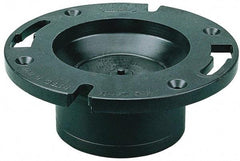 NIBCO - 4 x 3" Pipe, 5-3/8" OD, ABS Closet Flange with Knockout Test Plug - 180° Max Working Temp, Hub End Connections - First Tool & Supply