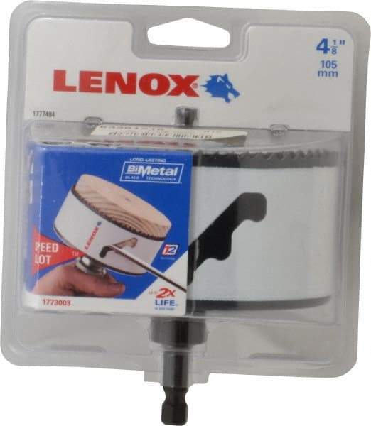 Lenox - 4-1/8" Diam, 1-9/16" Cutting Depth, Hole Saw - Bi-Metal Saw, Toothed Edge - First Tool & Supply