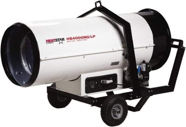 Heatstar - 400,000 BTU, Natural Gas/Propane Dual Fuel Direct Fired Heater - 2 to 100 Lb Tanks Min Fuel Capacity, 56" Long x 24" Wide x 33" High - First Tool & Supply