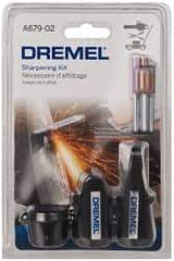 Dremel - 8 Piece Aluminum Oxide Garden/Lawn Mower/Chain Saw Sharpener, Gauge, Spacers, Wrench and Stones Kit - First Tool & Supply