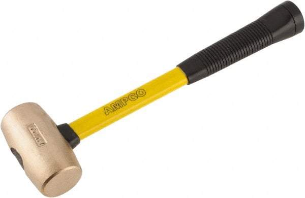 Ampco - 4 Lb Head Mallet - 15" OAL, 15" Long Fiberglass Handle with Grip - First Tool & Supply