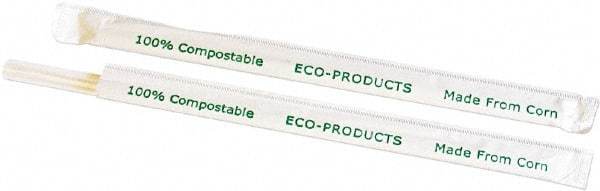 ECO PRODUCTS - Compostable Straws, 7 3/4", Corn Plastic, Clear - Use with Beverages - First Tool & Supply