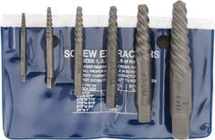 Cleveland - 6 Piece Spiral Flute Screw Extractor Set - Screw Range 3/16 to 1" - First Tool & Supply