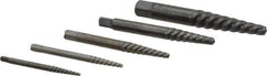 Cleveland - 5 Piece Spiral Flute Screw Extractor Set - Screw Range 3/16 to 3/4" - First Tool & Supply