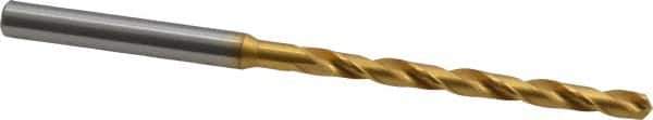 OSG - 9/64" 130° Cobalt Jobber Drill - TiN Finish, Right Hand Cut, Spiral Flute, Straight Shank, 3-3/16" OAL, Standard Point - First Tool & Supply