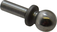 Gibraltar - 1/4" Ball Diam, 1/8" Shank Diam, Steel Inspection Tooling Ball - Slip-Fit Shank, 9/16" Ball Center to Shank Bottom, 0.2" Ball Center to Shoulder Bottom, with Shoulder - First Tool & Supply