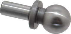 Gibraltar - 1/2" Ball Diam, 1/4" Shank Diam, Steel Inspection Tooling Ball - Slip-Fit Shank, 15/16" Ball Center to Shank Bottom, 0.4" Ball Center to Shoulder Bottom, with Shoulder - First Tool & Supply