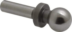 Gibraltar - 1/2" Ball Diam, 1/4" Shank Diam, Steel Inspection Tooling Ball - Slip-Fit Shank, 1-3/8" Ball Center to Shank Bottom, 1/2" Ball Center to Shoulder Bottom, with Shoulder - First Tool & Supply