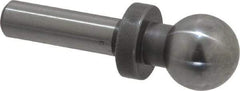 Gibraltar - 1/2" Ball Diam, 1/4" Shank Diam, Steel Inspection Tooling Ball - Press-Fit Shank, 1-3/8" Ball Center to Shank Bottom, 1/2" Ball Center to Shoulder Bottom, with Shoulder - First Tool & Supply