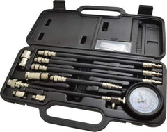 Lincoln - 11 Piece Dial Engine Compression Test Kit - 300 Max Pressure, PSI Scale - First Tool & Supply