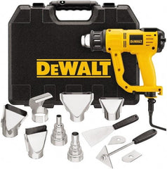 DeWALT - 150 to 1,100°F Heat Setting, 17.7 CFM Air Flow, Heat Gun Kit - 120 Volts, 13 Amps, 1,550 Watts, 7' Cord Length - First Tool & Supply