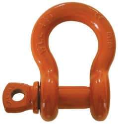 CM - 1/4 Inch Nominal Chain Size, 3/4 Ton Carbon Steel Screw Pin Anchor Shackle - 5/16 Inch Pin Diameter, 15/32 Inch Jaw Inside Wide, 3/4 Inch Inside Wide - First Tool & Supply