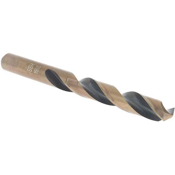 Import - 31/64" High Speed Steel, 135° Point, Round with Flats Shank Maintenance Drill Bit - First Tool & Supply