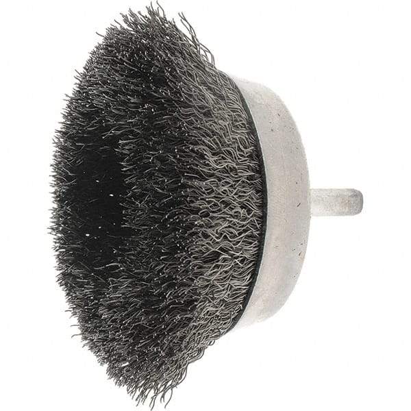 Weiler - 2-3/4" Diam, Steel Fill Cup Brush - 0.0118 Wire Diam, 7/8" Trim Length, 4,500 Max RPM - First Tool & Supply