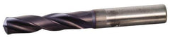 Kennametal - 4.8mm 140° Solid Carbide Jobber Drill - TiAlN Finish, Right Hand Cut, Spiral Flute, Whistle Notch Shank, 82mm OAL, Standard Point - First Tool & Supply