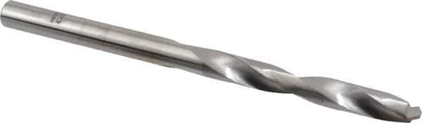 SGS - #8 118° Solid Carbide Jobber Drill - Bright Finish, Right Hand Cut, Spiral Flute, Straight Shank, 3" OAL, Faceted Point - First Tool & Supply