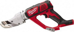 Milwaukee Tool - 3,000 SPM, 18 Volt, Inline Handle, Handheld Cordless Shear - 18 Gauge (Mild Steel) Cutting Capacity - First Tool & Supply