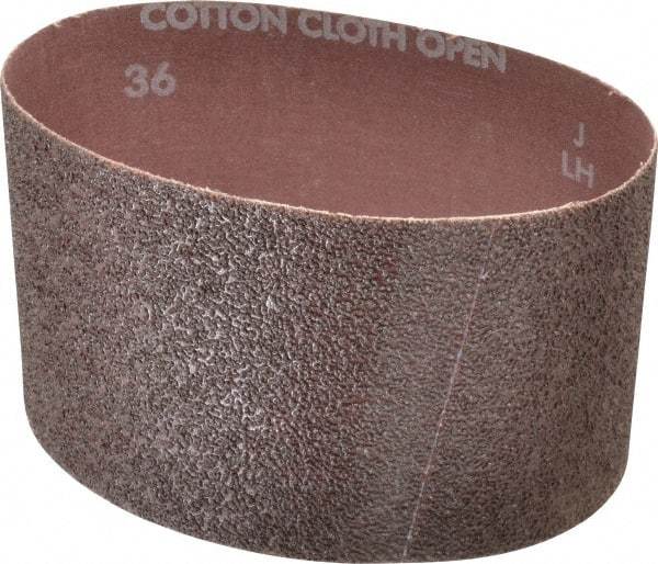 Norton - 3-1/2" Wide x 15-1/2" OAL, 36 Grit, Aluminum Oxide Abrasive Belt - Aluminum Oxide, Very Coarse, Coated, X Weighted Cloth Backing, Series R228 - First Tool & Supply