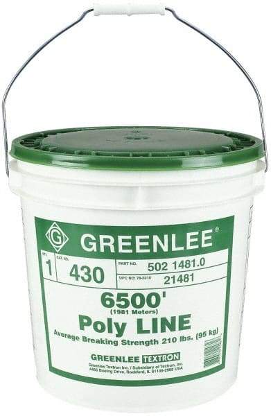 Greenlee - 6,500 Ft. Long, Polyline Rope - 210 Lb. Breaking Strength - First Tool & Supply