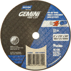 4 × 1/16 × 3/8″ Gemini Free Cut Small Diameter Cut-Off Wheel >3″ A 36 T Type 01/41 - First Tool & Supply