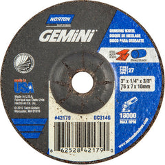 3″ × 1/4″ × 3/8″ Gemini Non-Woven Depressed Center Wheel Type 27 Aluminum Oxide - First Tool & Supply