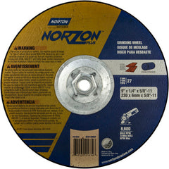 9″ × 1/4″ × 5/8″ NorZon Plus Non-Woven Depressed Center Wheel Type 27 - First Tool & Supply