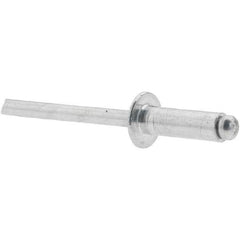 Made in USA - Dome Head Aluminum Open End Blind Rivet - Aluminum Mandrel, 1/4" to 3/8" Grip, 3/8" Head Diam, 9/16" Length Under Head, - First Tool & Supply