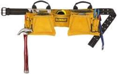 DeWALT - 29 to 46" Waist Apron - 12 Pocket, Yellow, Leather - First Tool & Supply